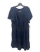 By Anthropologie Size 1X Navy Blue Cotton Denim Elastic Waist Knee Length Dress Navy Blue / 1X