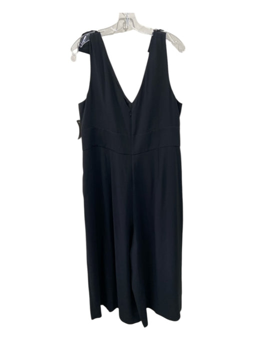 J Crew Size XL Black Triacetate Blend Sleeveless Tie Straps Pleated Jumpsuit Black / XL