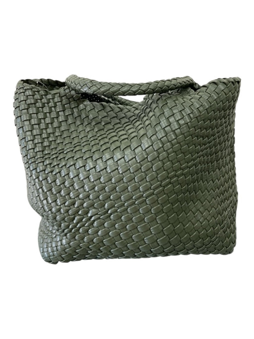 Rachel Zoe Green Leather Woven Two Handles Wristlet Incl Bag Green / M