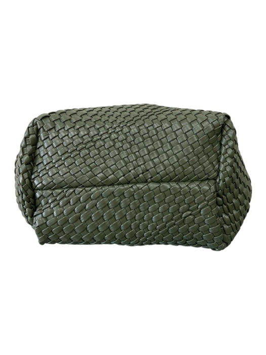 Rachel Zoe Green Leather Woven Two Handles Wristlet Incl Bag Green / M