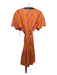 Tanya Taylor Size L/XL Orange & Pink Viscose & Silk Ruffle Floral Print Dress Orange & Pink / L/XL