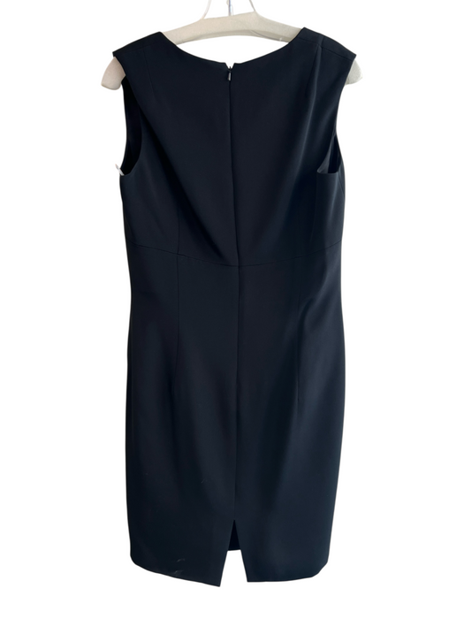 A.J. Bari Size 12 Black 100% Silk Back Zip Sleeveless Below Knee Dress Black / 12