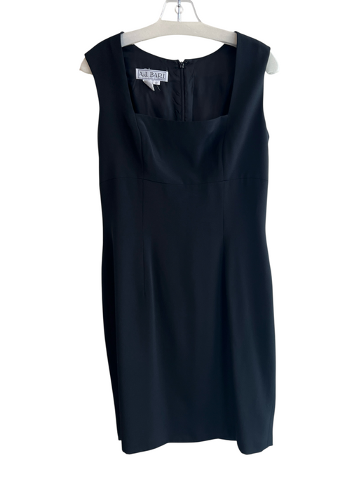 A.J. Bari Size 12 Black 100% Silk Back Zip Sleeveless Below Knee Dress Black / 12