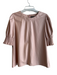 Dolce Cabo Size L Pink Polyurethane Back Zip Short Puff Sleeve Round Neck Dress Pink / L