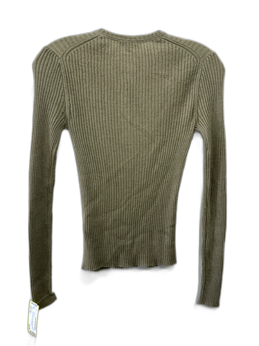 Vince Size XS Olive Cashmere Blend Knit Ribbed Long Sleeve Top Sweater Olive / XS