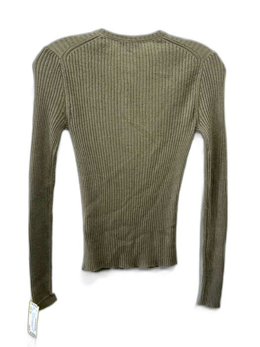 Vince Size XS Olive Cashmere Blend Knit Ribbed Long Sleeve Top Sweater Olive / XS