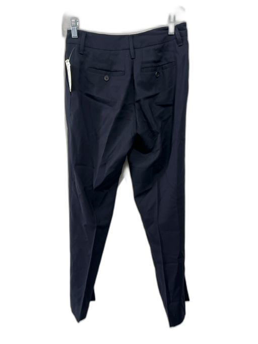 Prada Size 42 Black Wool Blend Straight Leg Trouser Pants Black / 42