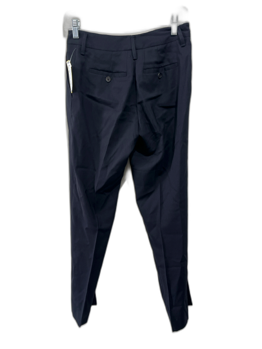 Prada Size 42 Black Wool Blend Straight Leg Trouser Pants Black / 42