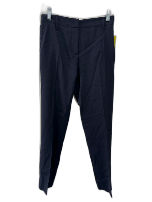 Prada Size 42 Black Wool Blend Straight Leg Trouser Pants Black / 42