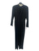 A.L.C. Size 4 Black Polyester Pleated Long Sleeve Zip Straight Jumpsuit Black / 4