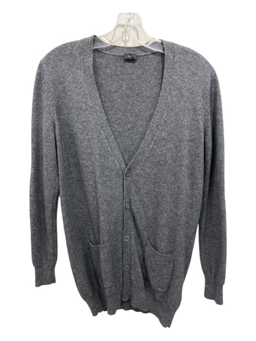 Joseph Size Small Dark Gray Cashmere V Neck Front Pockets Long Sleeve Cardigan Dark Gray / Small