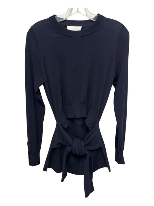 3.1 Phillip Lim Size Small Navy Blue Cotton & Polyester Knit Long Sleeve Sweater Navy Blue / Small