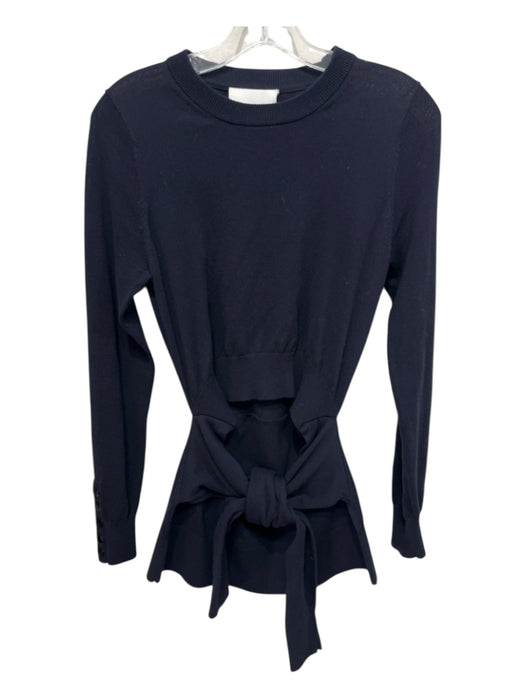 3.1 Phillip Lim Size Small Navy Blue Cotton & Polyester Knit Long Sleeve Sweater Navy Blue / Small