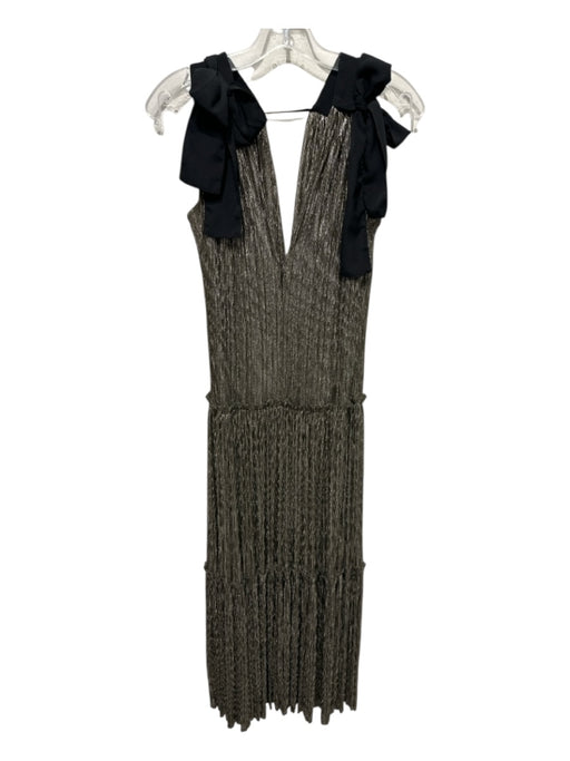 Sabina Musayev Size Est S Gold & Black Polyester Metallic Crinkle Dress Gold & Black / Est S