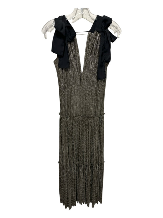 Sabina Musayev Size Est S Gold & Black Polyester Metallic Crinkle Dress Gold & Black / Est S