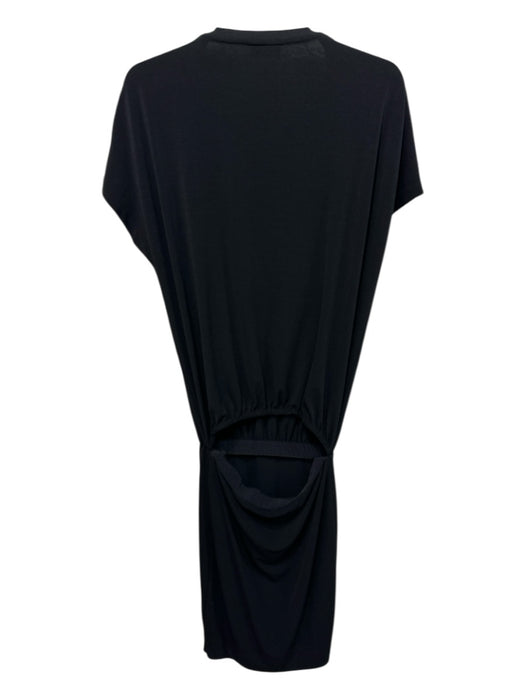 By Malene Birger Size XS Black V Neck Short Cap Sleeve Gathered Waist Dress Black / XS