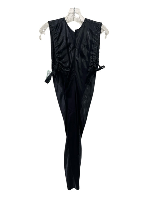 Helmut Lang Size Small Black Viscose & Silk Sleeveless Ribbon Detail Slits Dress Black / Small
