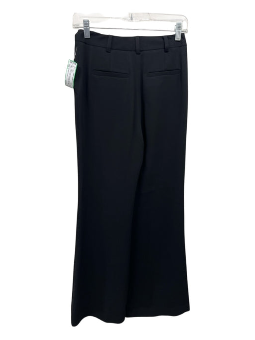 Jonathan Simkhai Size 2 Black Acetate & Polyester Wide Leg Pleat Detail Pants Black / 2