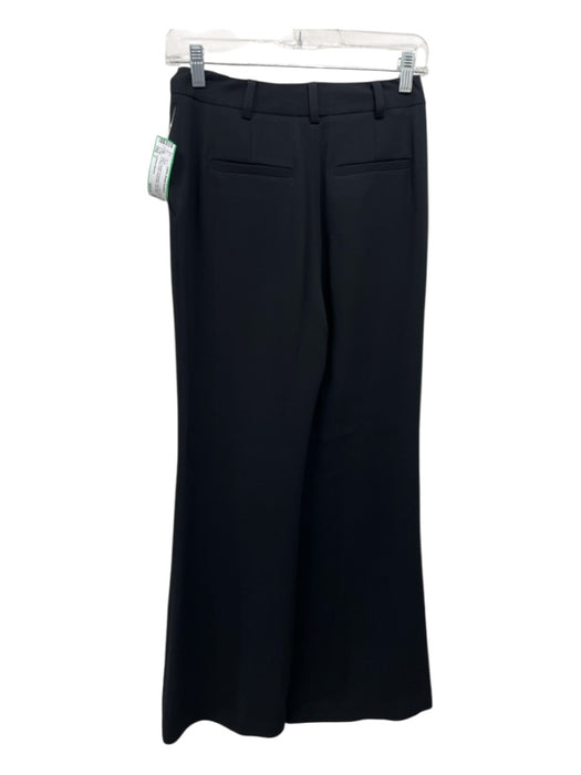 Jonathan Simkhai Size 2 Black Acetate & Polyester Wide Leg Pleat Detail Pants Black / 2