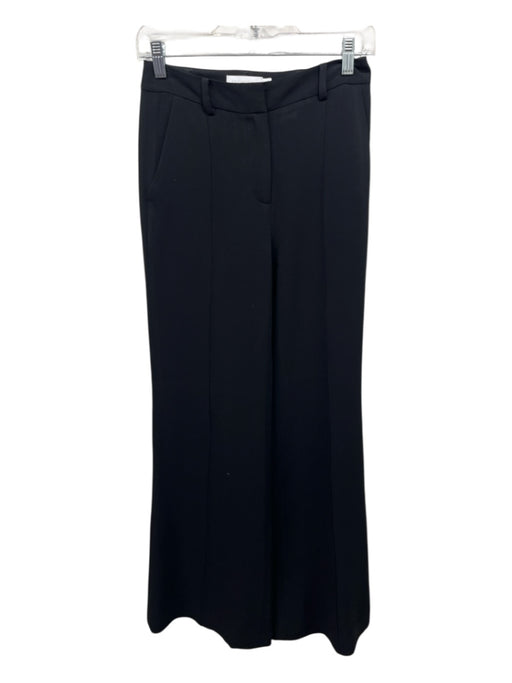 Jonathan Simkhai Size 2 Black Acetate & Polyester Wide Leg Pleat Detail Pants Black / 2
