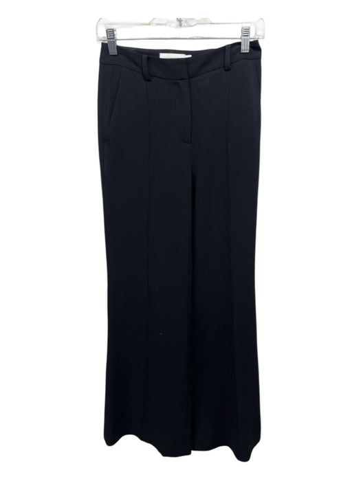 Jonathan Simkhai Size 2 Black Acetate & Polyester Wide Leg Pleat Detail Pants Black / 2
