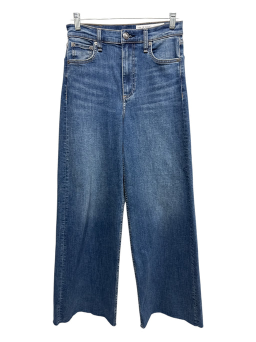 Rag & Bone Size 26 Medium Wash Cotton Blend Denim Wide Leg High Waist Jeans Medium Wash / 26