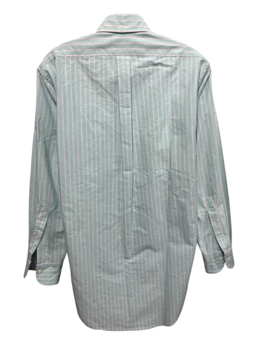 Sid Mashburn Size M Light Blue & Pink Print Cotton Striped Long Sleeve Shirt Light Blue & Pink Print / M