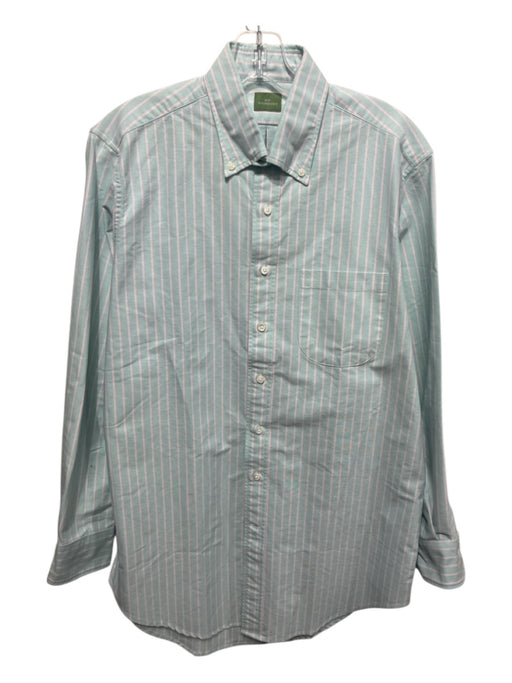 Sid Mashburn Size M Light Blue & Pink Print Cotton Striped Long Sleeve Shirt Light Blue & Pink Print / M