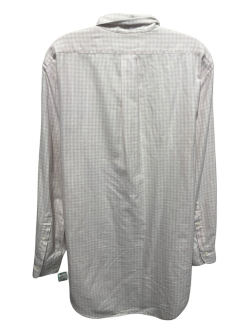 Sid Mashburn Size L Pink & White Cotton Plaid Flannel Men's Long Sleeve Shirt Pink & White / L