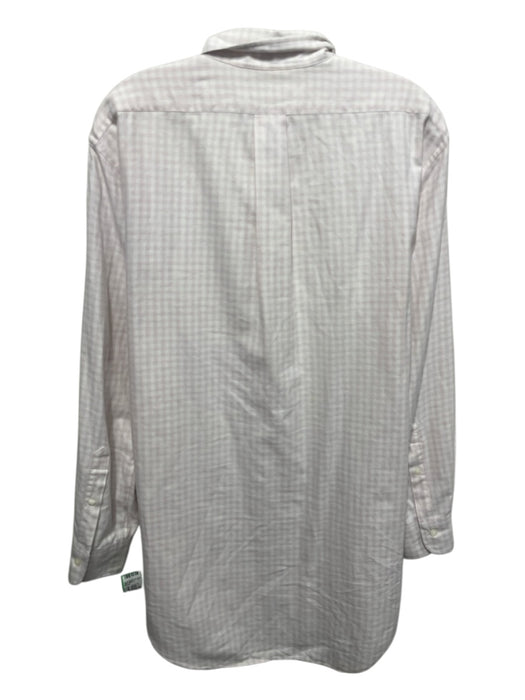 Sid Mashburn Size L Pink & White Cotton Plaid Flannel Men's Long Sleeve Shirt Pink & White / L