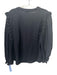 Sandro Size 3 Black Viscose Floral Jacquard Button Up Long Balloon Sleeve Top Black / 3