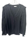 Sandro Size 3 Black Viscose Floral Jacquard Button Up Long Balloon Sleeve Top Black / 3