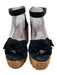 Miu Miu Shoe Size 39 Black & Tan Suede Upper Woven Platform Knot Detail Sandals Black & Tan / 39