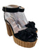 Miu Miu Shoe Size 39 Black & Tan Suede Upper Woven Platform Knot Detail Sandals Black & Tan / 39