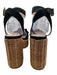 Miu Miu Shoe Size 39 Black & Tan Suede Upper Woven Platform Knot Detail Sandals Black & Tan / 39
