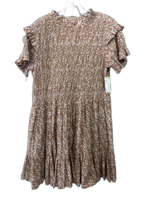 Mirth Size M Cotton Cotton Smocked Detail All Over Print Keyhole Back Dress Cotton / M