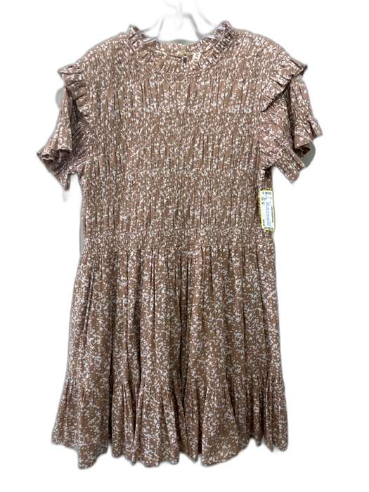 Mirth Size M Cotton Cotton Smocked Detail All Over Print Keyhole Back Dress Cotton / M