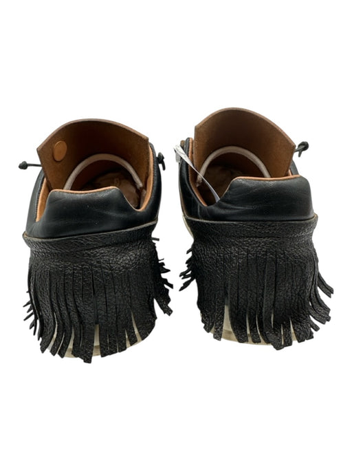 Esse Ut Esse Shoe Size 39 Black Pebble Leather Fringe Lace Up Sneakers Black / 39