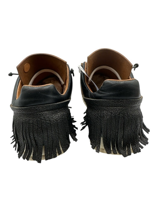 Esse Ut Esse Shoe Size 39 Black Pebble Leather Fringe Lace Up Sneakers Black / 39
