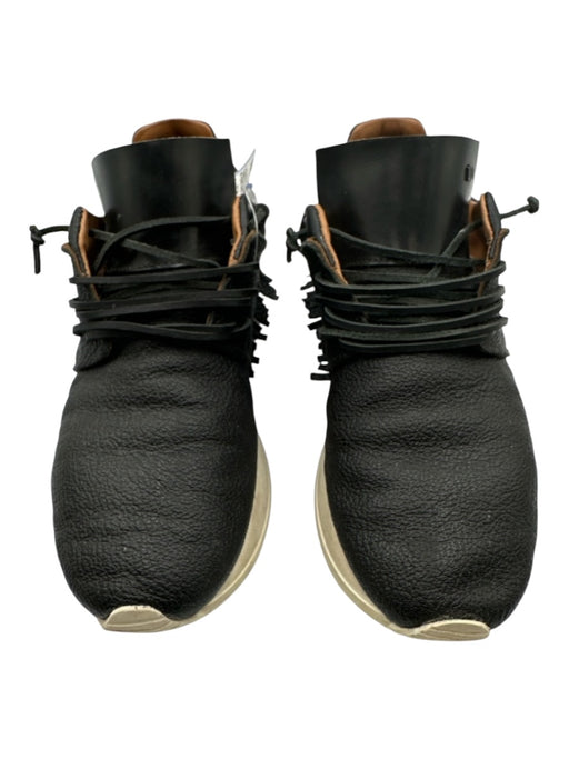 Esse Ut Esse Shoe Size 39 Black Pebble Leather Fringe Lace Up Sneakers Black / 39