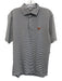 Peter Millar Size M Gray & White Synthetic Striped Polo Athleisure Short Sleeve Gray & White / M
