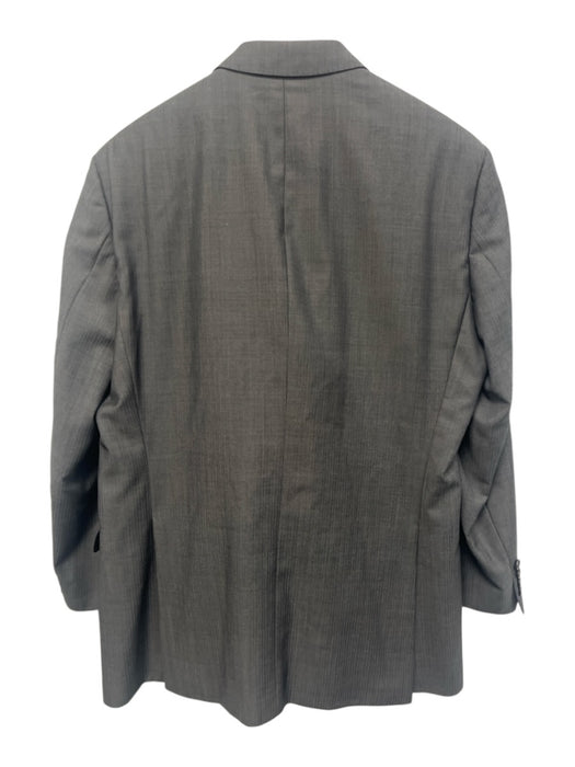 Boss Gray Wool Blend Herringbone 2 Button Men's Suit Gray / 42