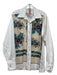 Antonio Marras Size 44 White, Blue, Red Cotton Button Up Floral Collar Top White, Blue, Red / 44