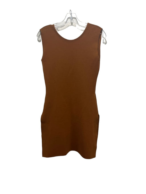 Stella McCartney Size 40 Brown Wool Blend V Back Sleeveless Side Slits Dress Brown / 40