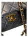 Chanel Black Lamb leather Quilted Flap Gold Hardware Turn Clasp Bag Black