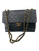 Chanel Black Lamb leather Quilted Flap Gold Hardware Turn Clasp Bag Black