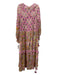 Hemant & Nandita Size XS Pink & Gold Viscose Blend Metallic Thread Maxi Dress Pink & Gold / XS