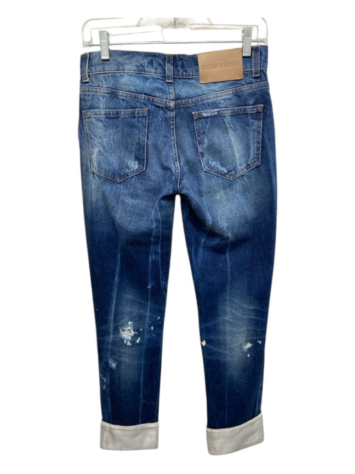 Pierre Balmain Size 26 Medium & light wash Cotton Distressed Low Rise Jeans Medium & light wash / 26