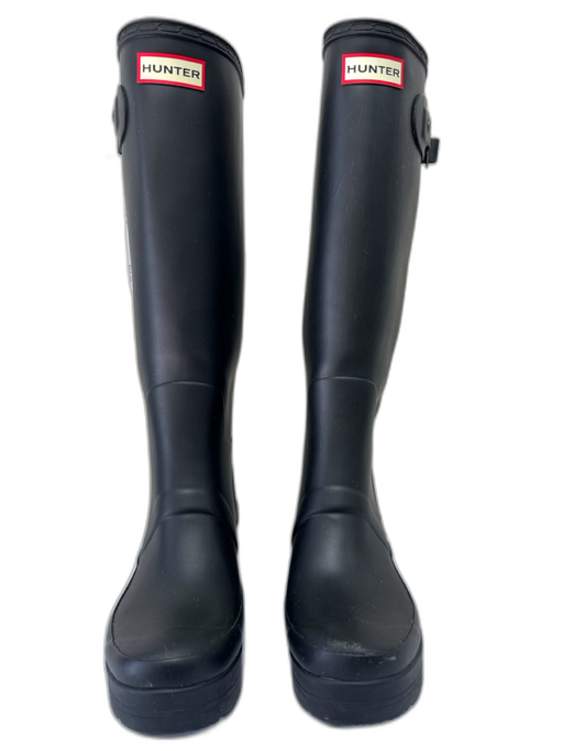 Hunter Shoe Size 6 Black Rubber Rain Boots Platform Boots Black / 6
