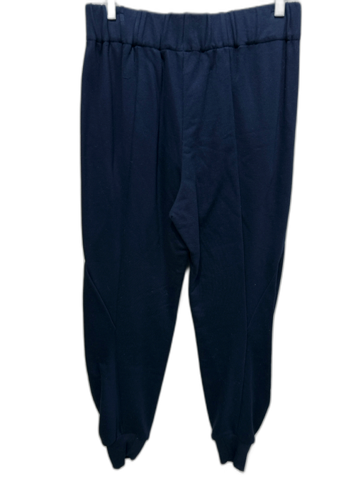 Zero + Maria Cornejo Size S Navy Blue Cotton Elastic Waistband Wrap Ankle Pants Navy Blue / S